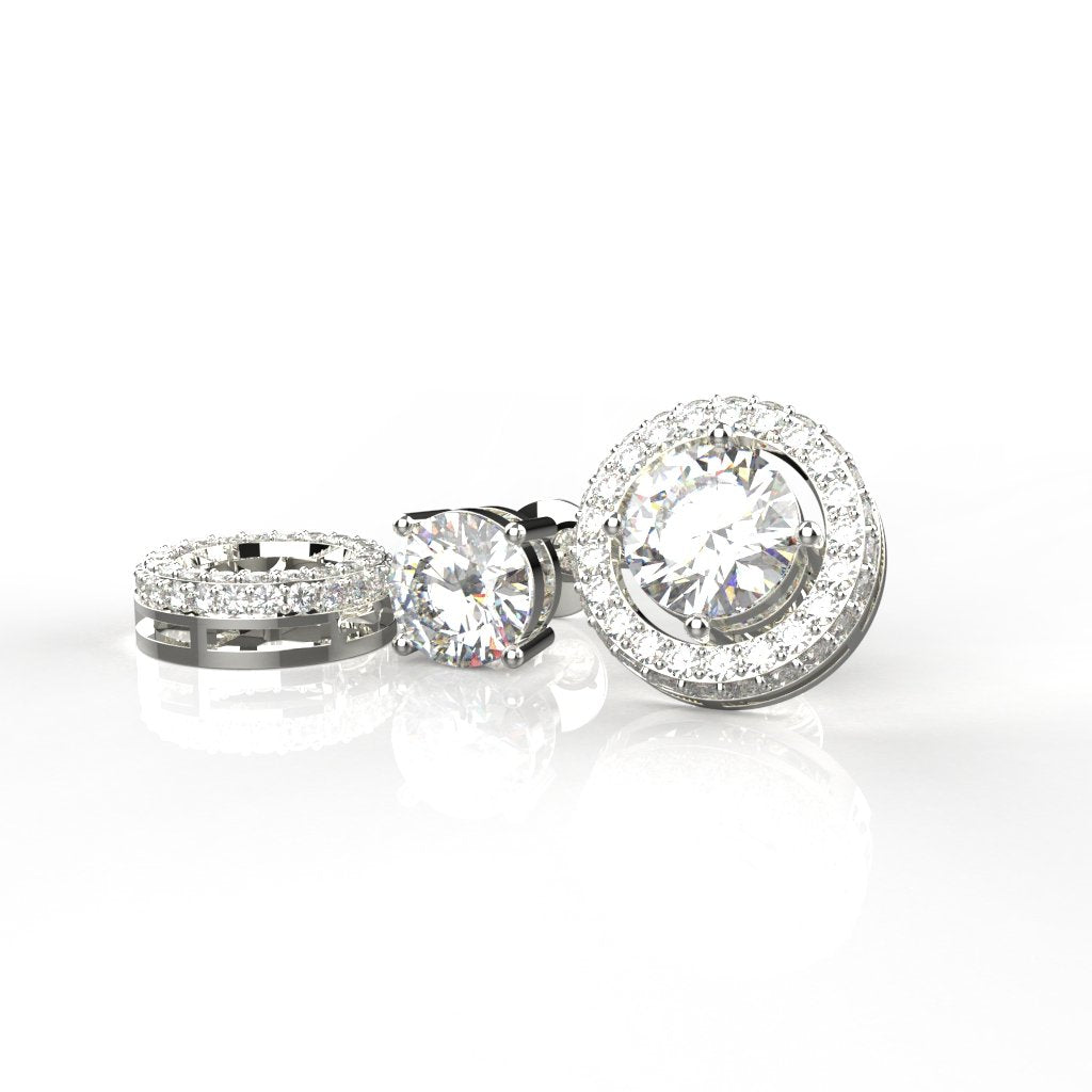 Avarta Jewellery White Gold 1 Carat Lab Diamond Jacket Solitaire Earrings Main image