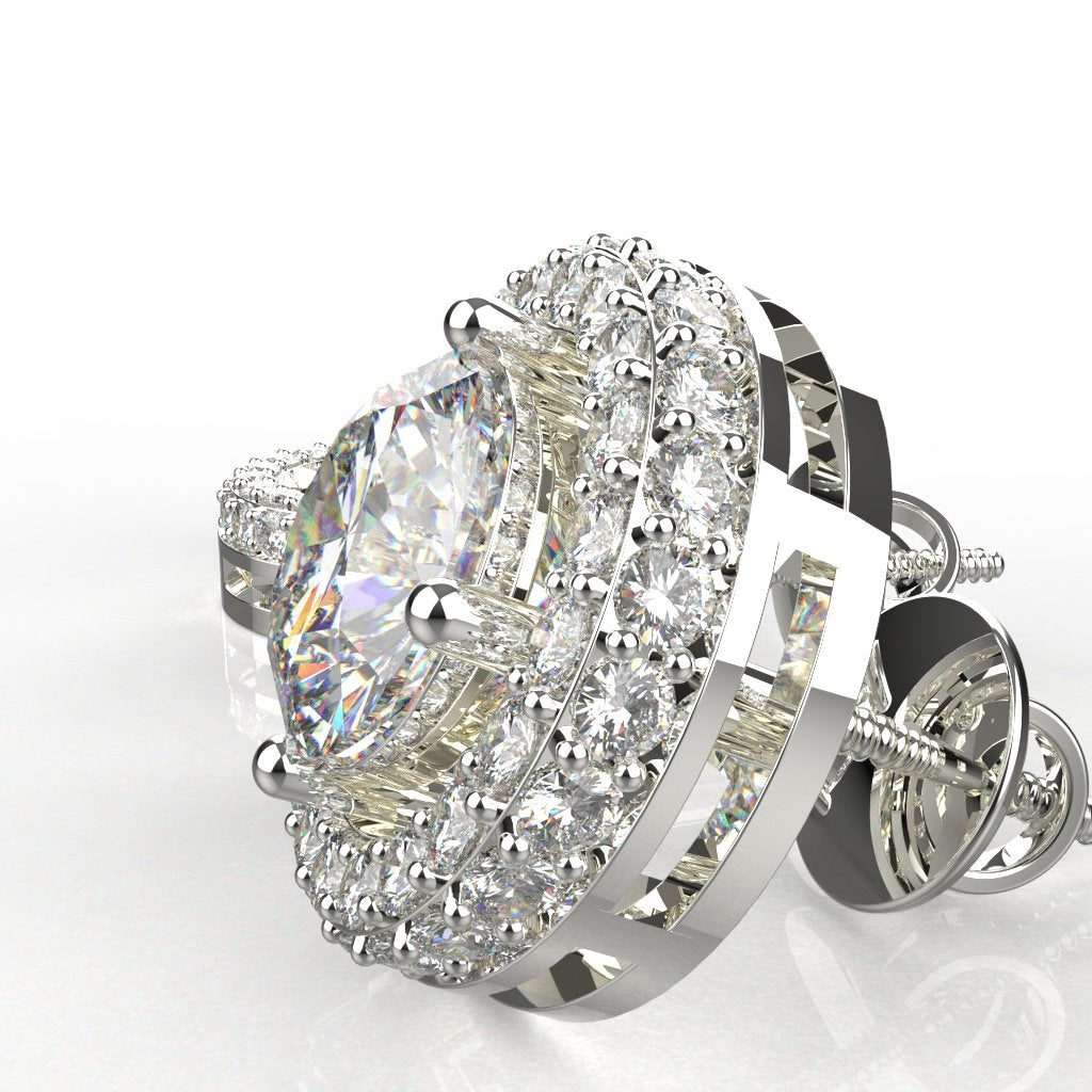 Avarta Jewellery White Gold 1 Carat Lab Diamond Jacket Solitaire Earrings