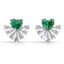 Avarta Gold Emerald Moissanite Heart Earrings