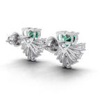 Avarta Gold Emerald Moissanite Heart Earrings