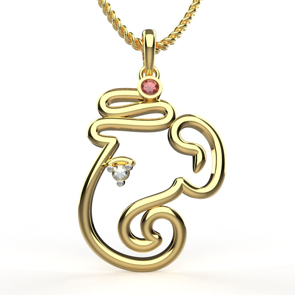 Avarta 18k Gold Diamond Ganesh Pendant Main image