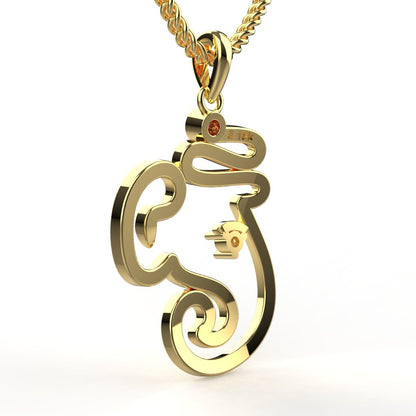 Avarta 18k Gold Diamond Ganesh Pendant