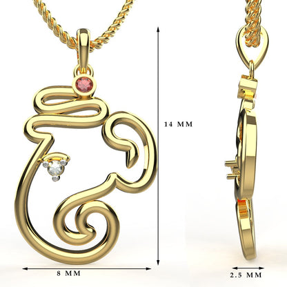 Avarta 18k Gold Diamond Ganesh Pendant