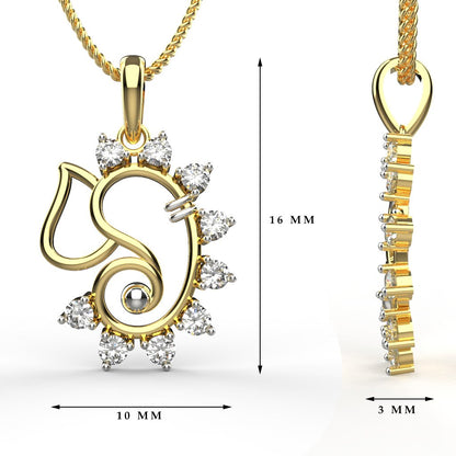 Avarta 18k Ganesh Pendant for Kids, Girls &amp; Women