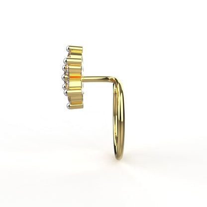 Avarta 18k Yellow Gold Certified Diamond Allure Nosepin For Girls &amp; Women
