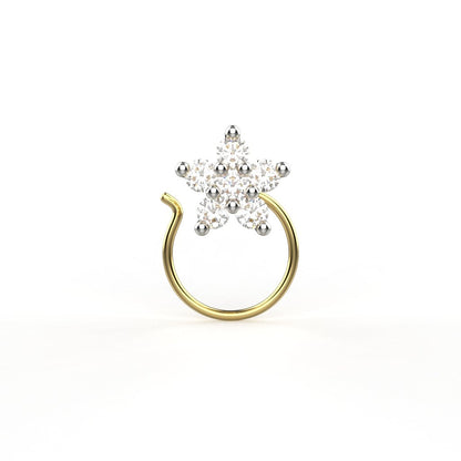 Avarta 18k Yellow Gold Certified Diamond Charismatic Nosepin For Girls &amp; Women
