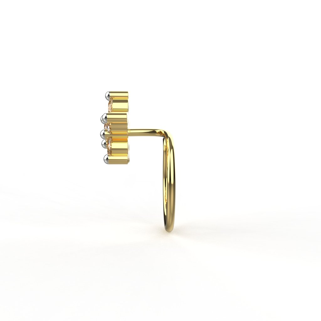 Avarta 18k Yellow Gold Certified Diamond Charismatic Nosepin For Girls &amp; Women