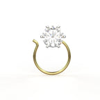 Avarta 18k Yellow Gold Certified 0.10 Carat Solitaire Diamond Nosepin For Girls &amp; Women