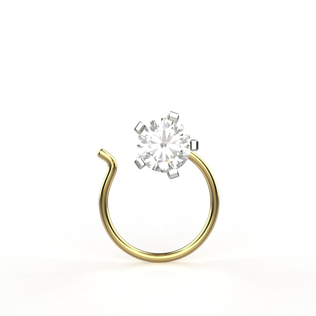 Avarta 18k Yellow Gold 10 Cents Nosepin For Girls &amp; Women