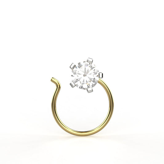 Avarta 18k Yellow Gold 10 Cents Nosepin For Girls &amp; Women