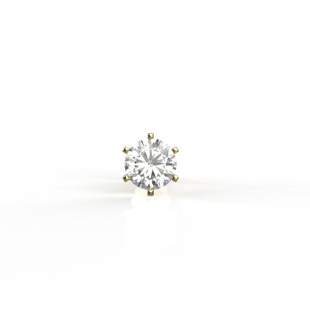 Avarta Gold 70 Cent Moissanite Solitaire Nosepin
