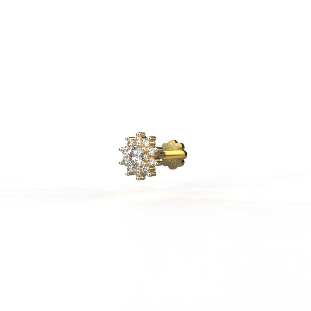 Avarta Jewellery Sparkle Flora Diamond Nose Stud Main image