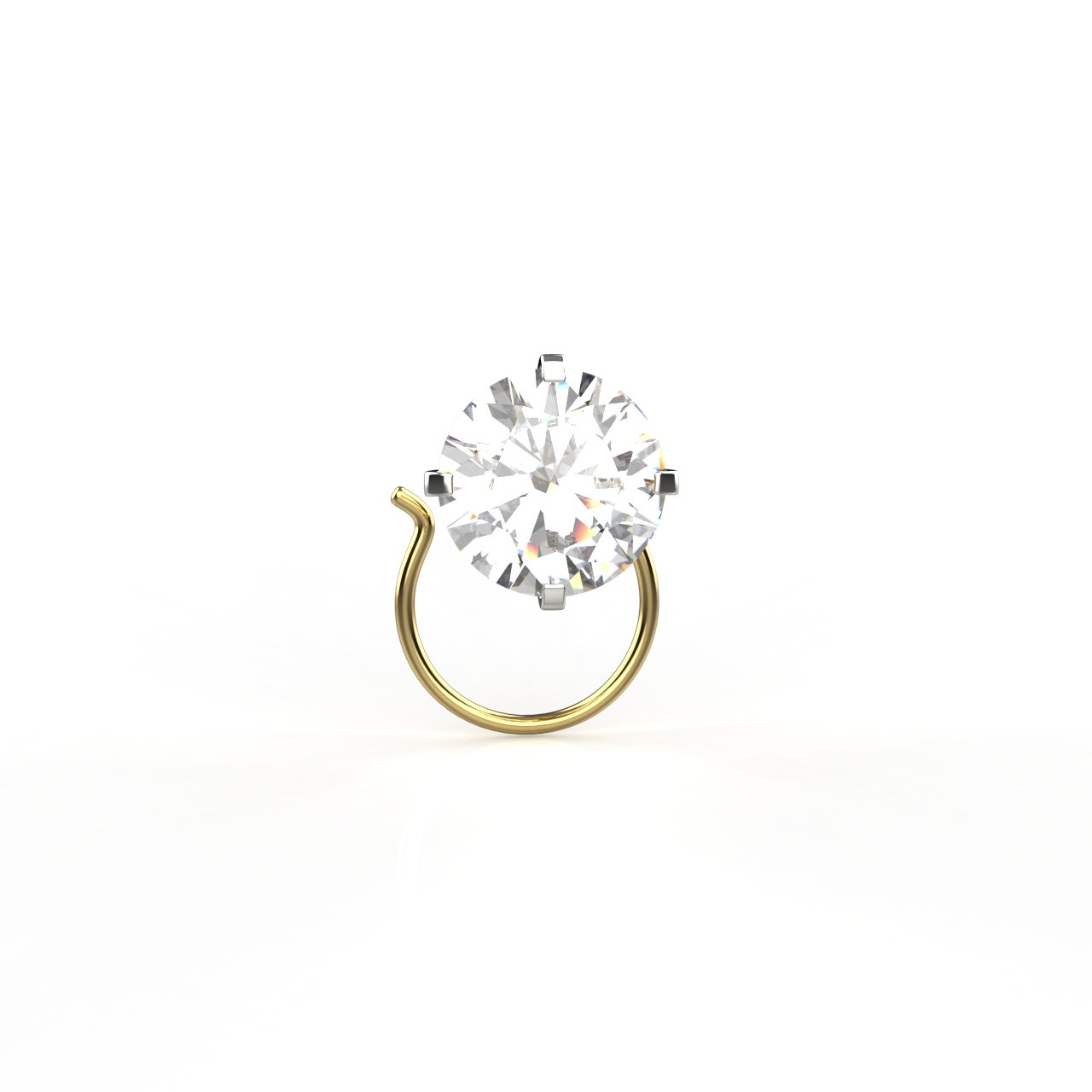 Avarta Jewellery 14k Gold 1 Carat Moissanite Nosepin