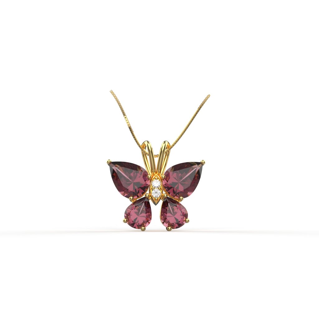 Avarta Jewellery 18k Gold &amp; Certified Diamonds Natural Ruby Pendant For Girls & Women