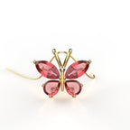 Avarta Jewellery Sterling Silver Red Butterfly Pendant With Gold Polish for Kids, Girls &amp; Women