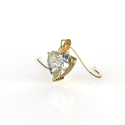 Avarta Jewellery 18k Gold Solitaire Moissanite Heart Pendant