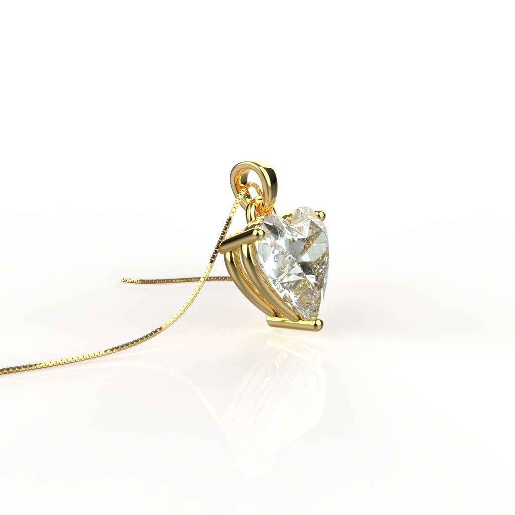Avarta Jewellery Sterling Silver Solitaire Heart Pendant For Girls &amp; Women