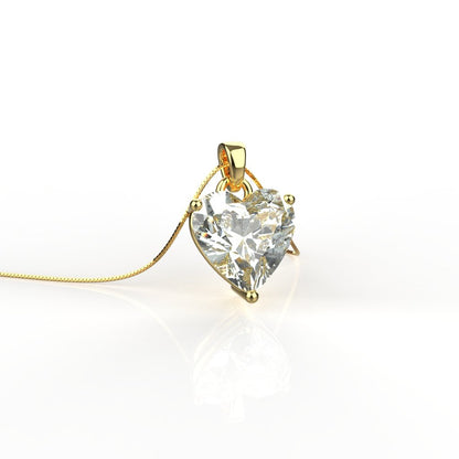 Avarta Jewellery Sterling Silver 2 Carat Solitaire Heart Shape Pendant Set