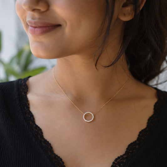 Avarta Gold Ring Pendant With Lab Diamonds