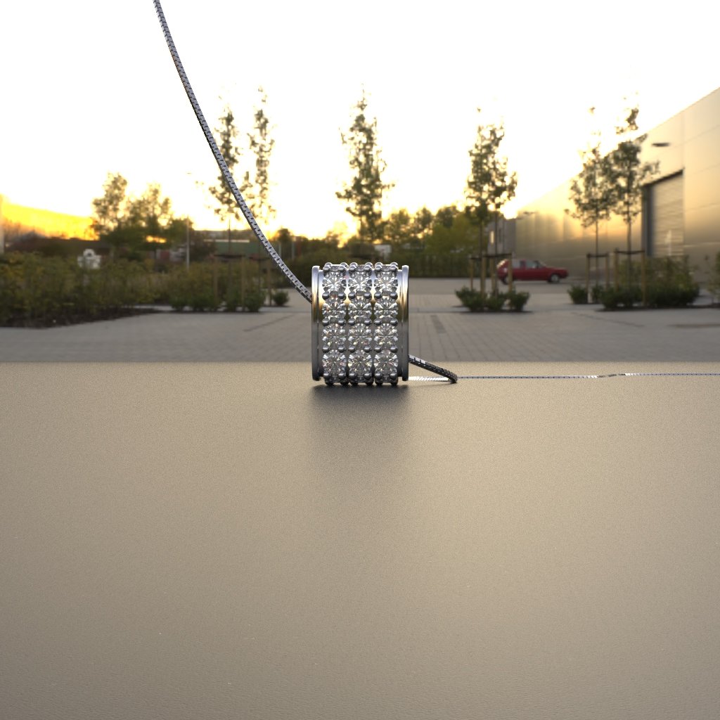 Avarta Jewellery Sterling Silver Diamond Square Pendant With Chain For Girls &amp; Women