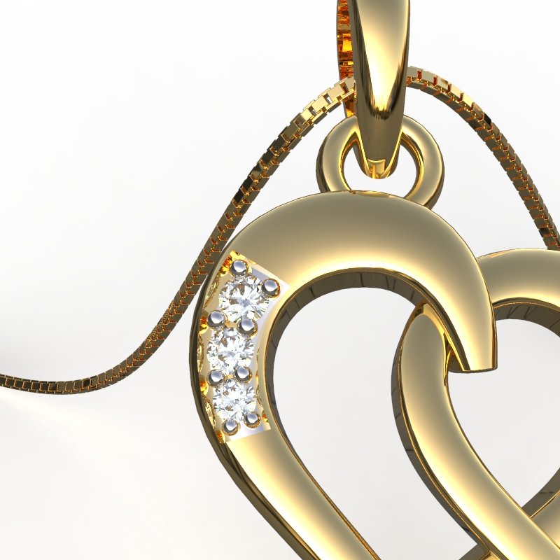Avarta Jewellery 18k Gold Diamond Pendant With IJ-SI Certified Diamonds For Girls &amp; Women