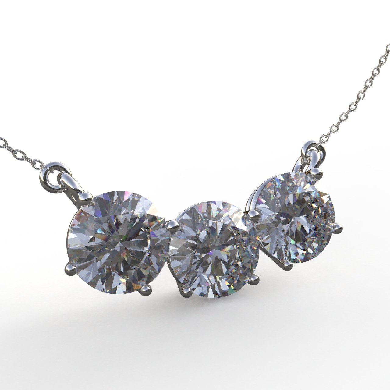 Avarta Sterling Silver 3 Carat Solitaire Pendant With Chain For Girls &amp; Women