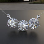 Avarta Sterling Silver 3 Carat Solitaire Pendant With Chain For Girls &amp; Women