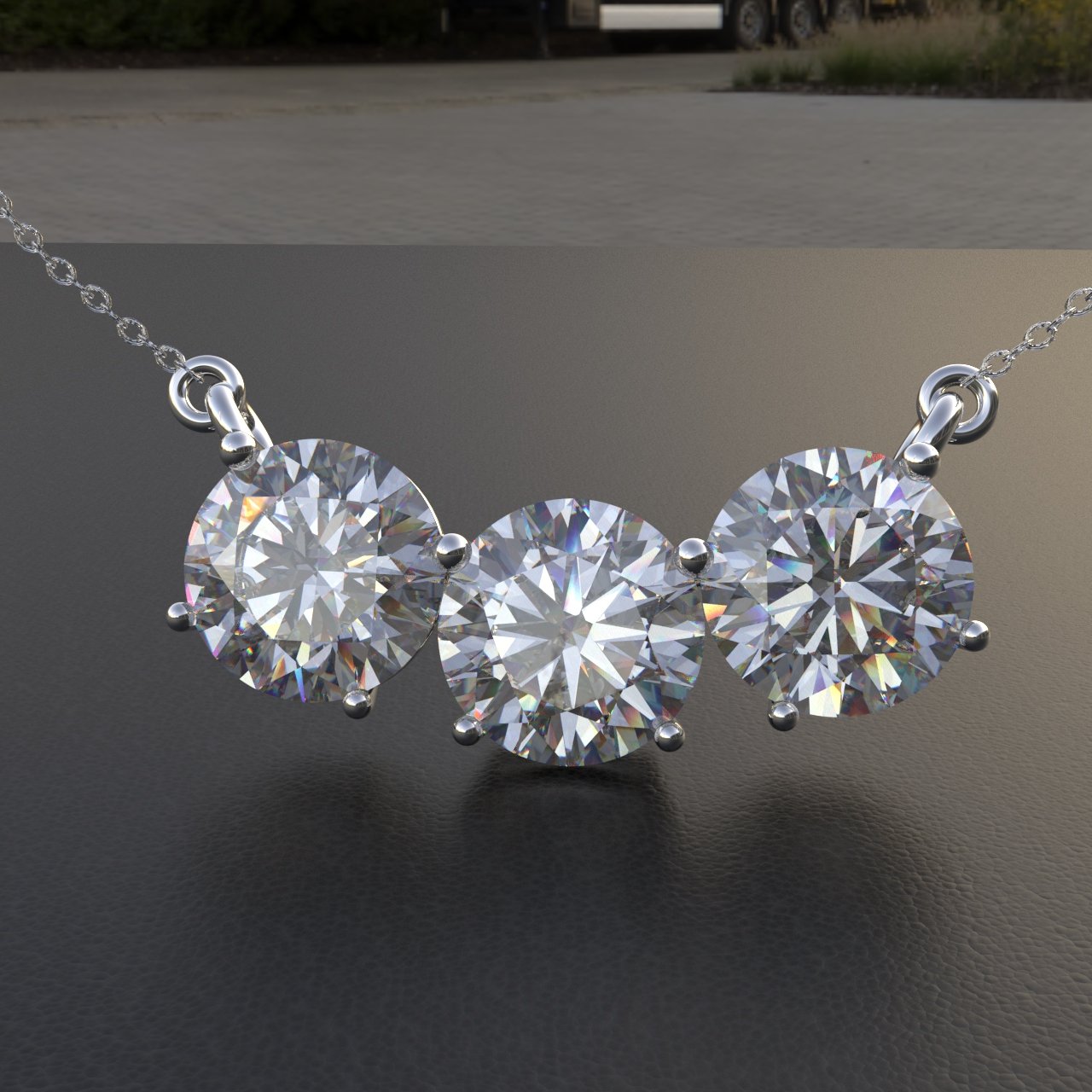 Avarta Sterling Silver 3 Carat Solitaire Pendant With Chain For Girls &amp; Women