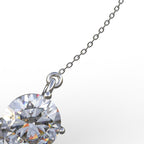 Avarta Sterling Silver 3 Carat Solitaire Pendant With Chain For Girls &amp; Women