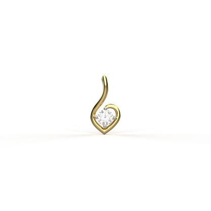 18k Gold 25 Cents Moissanite Pendant