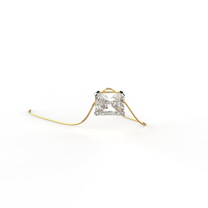 Avarta Jewellery 18k Gold 2.50 Carat Radiant Iced Cut Moissanite Solitaire Pendant