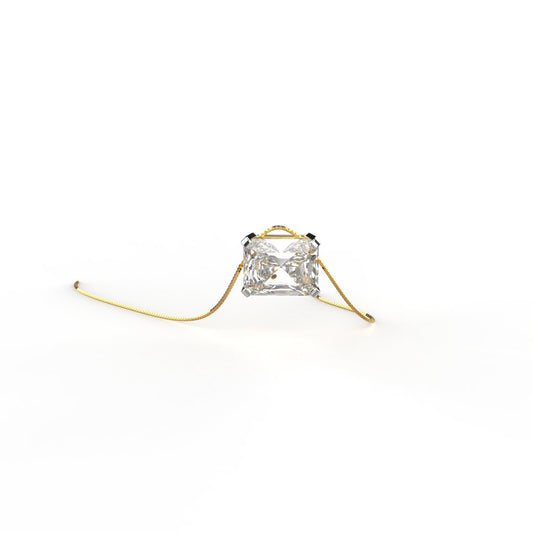 Avarta Jewellery 18k Gold 2.50 Carat Radiant Iced Cut Moissanite Solitaire Pendant