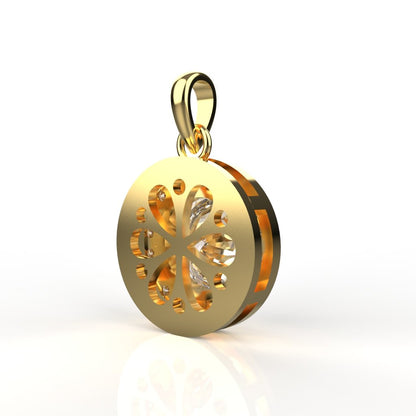 Avarta Jewellery 2 CT Halo Gold Over Silver Plated Pendant – Elegant Statement Necklace for Women