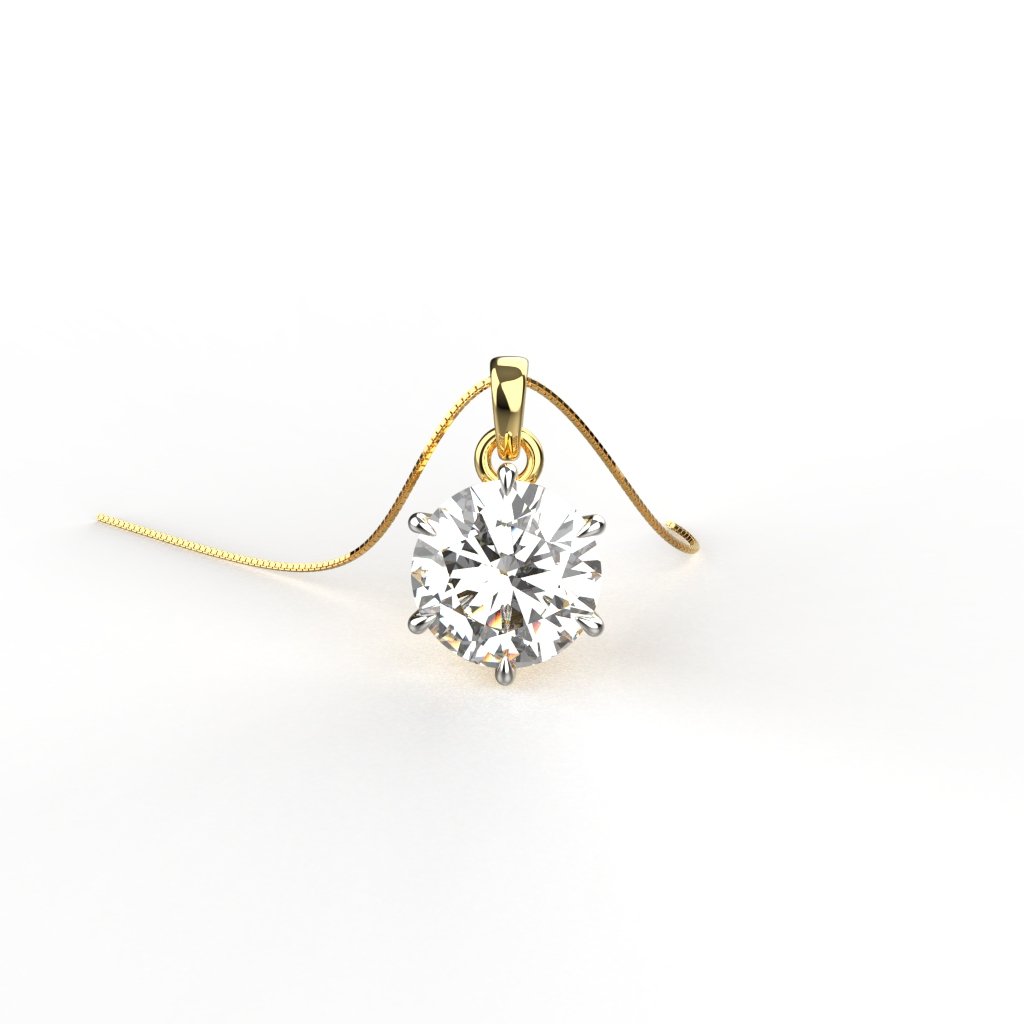 Avarta Jewellery 18k Gold 1.50 Carat Moissanite Solitaire Pendant Main image