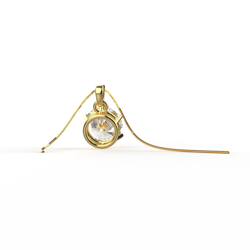 Avarta Jewellery 18k Gold 1.50 Carat Moissanite Solitaire Pendant