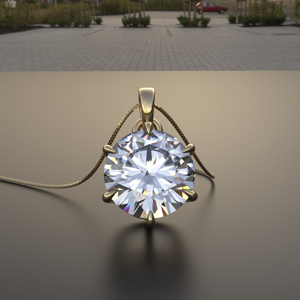 Avarta Jewellery Sterling Silver 3.80 Carat Each Solitaire Pendant Set