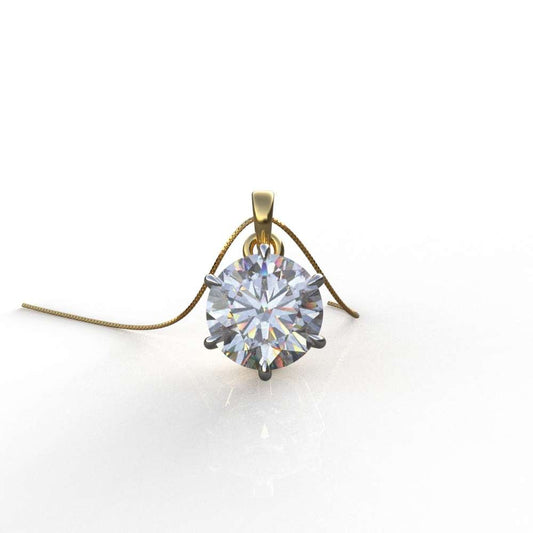 Avarta Jewellery 18k Gold 3.50 Carat Moissanite Solitaire Pendant For Girls & Women