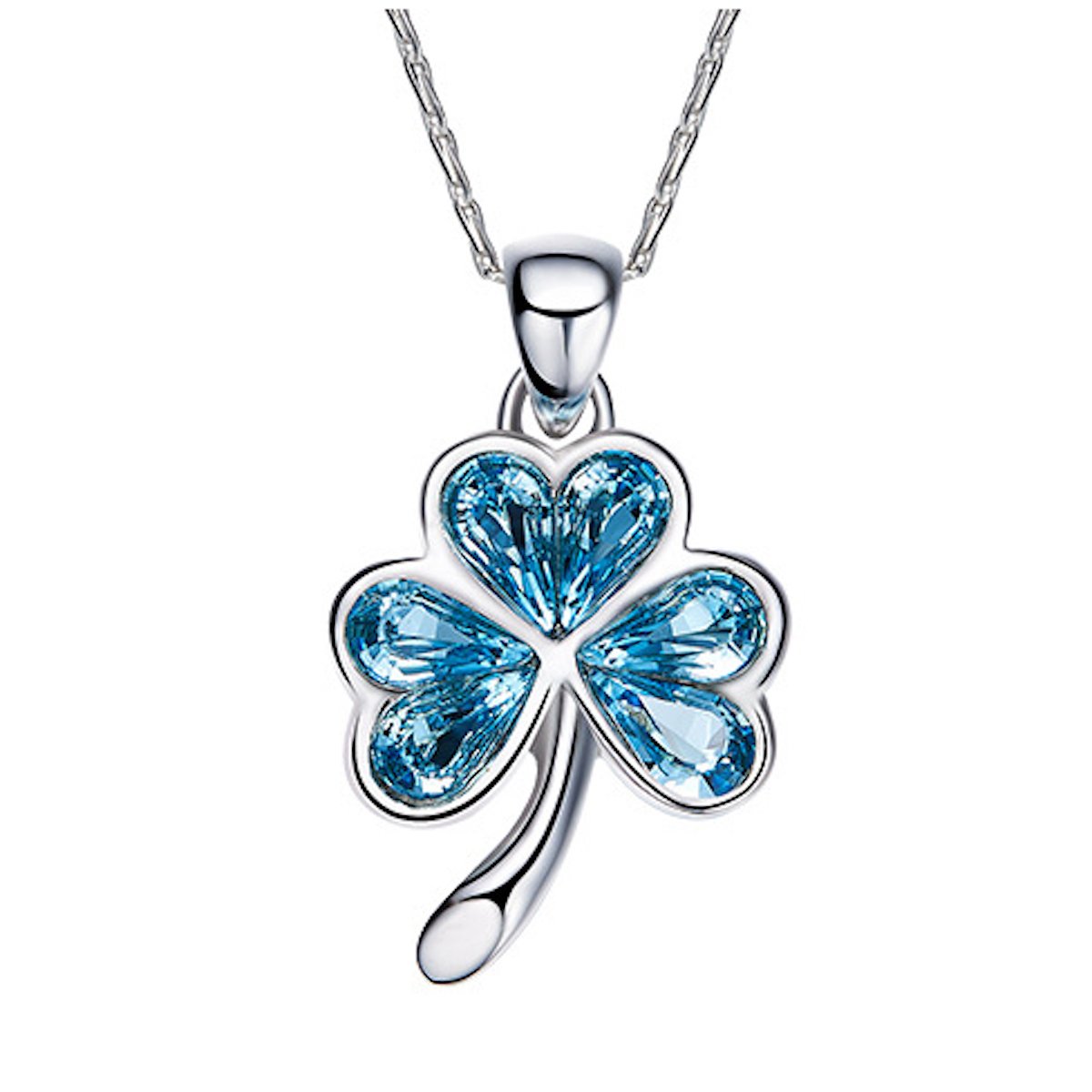 Avarta Jewellery Glamour 92.5 Sterling Silver Blue Swarovski Element Flower Pendant Main image