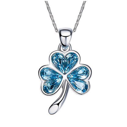 Avarta Jewellery Glamour 92.5 Sterling Silver Blue Swarovski Element Flower Pendant