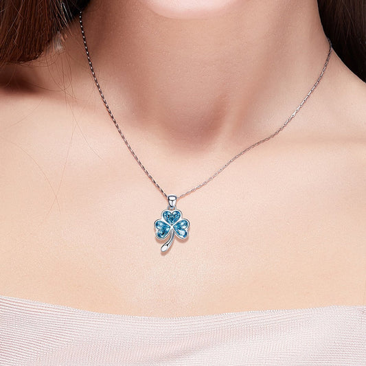 Avarta Jewellery Glamour 92.5 Sterling Silver Blue Swarovski Element Flower Pendant