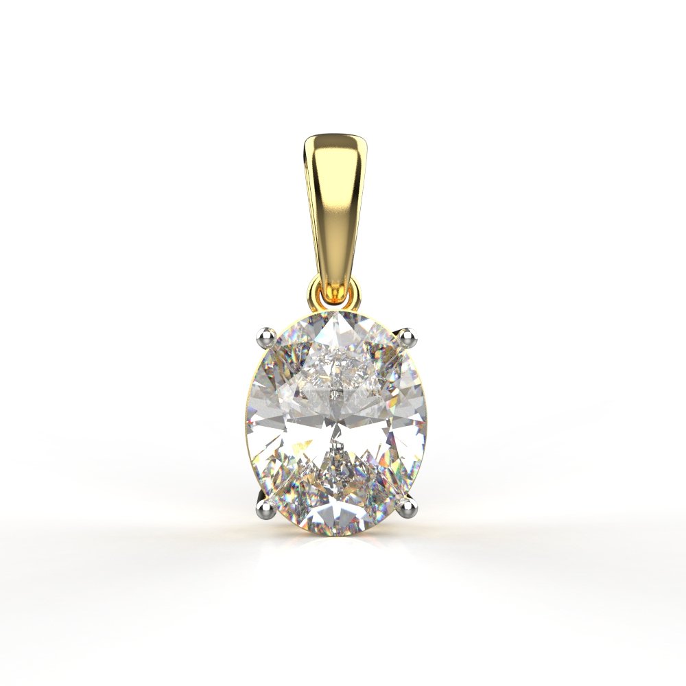 Avarta 18k Gold 2.50 Carat Each Oval Lab Grown Diamond Solitaire Pendant Set