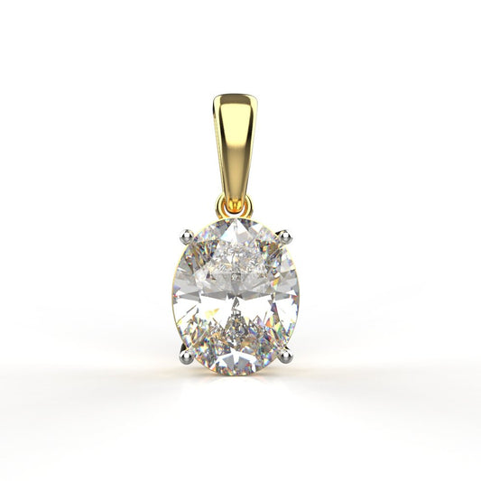 Avarta Jewellery 2 Carat Oval Moissanite Solitaire Pendant