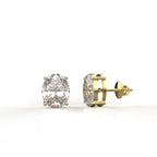 Avarta 18k Gold 2.50 Carat Each Oval Lab Grown Diamond Solitaire Stud Earrings