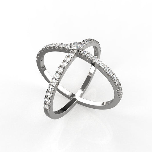 Avarta Jewellery Sterling Silver CrissCross Ring For Girls &amp; Wemen