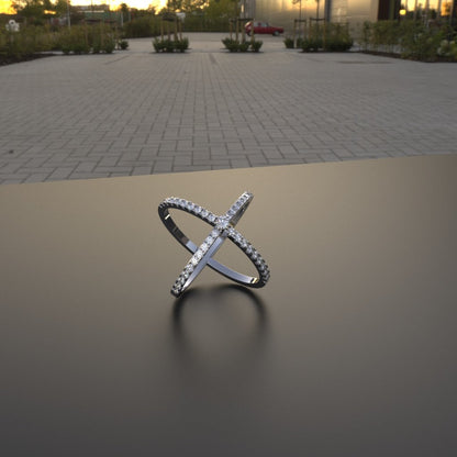 Avarta Jewellery Sterling Silver CrissCross Ring For Girls &amp; Wemen