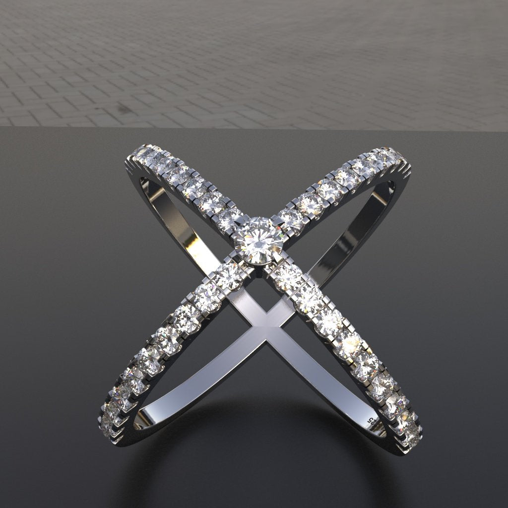 Avarta Jewellery Sterling Silver CrissCross Ring For Girls &amp; Wemen