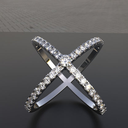 Avarta Jewellery Sterling Silver CrissCross Ring For Girls &amp; Wemen