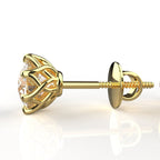 Avarta Jewellery 18k Gold 1 Carat Each Moissanite Solitaire Stud Earrings For Girls &amp; Women