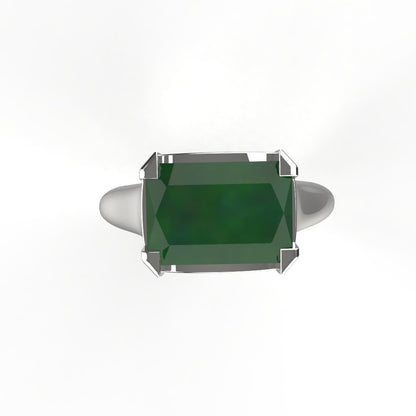 Avarta Faux Emerald Silver Diamond Ring For Girls &amp; Women