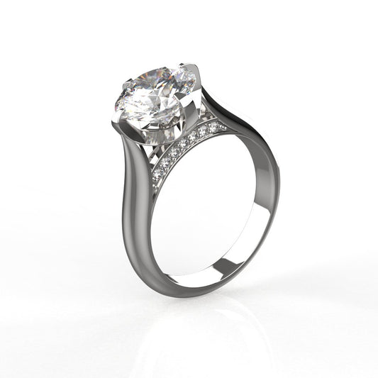 Avarta Jewellery Sterling Silver 2 Carat Solitaire Ring For Girls &amp; Women